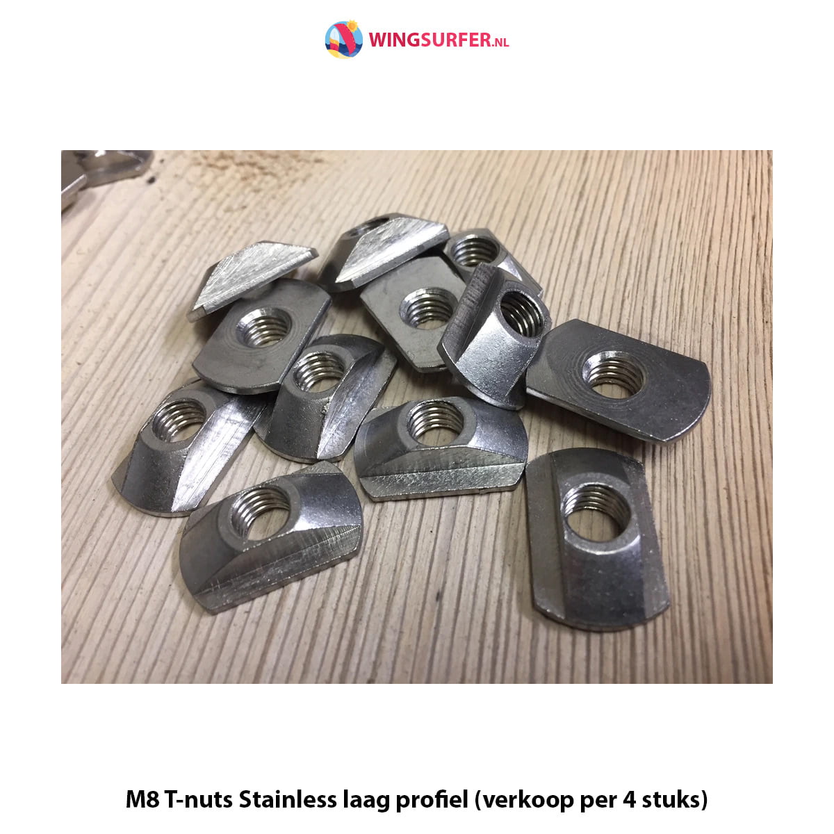 M8 T-nuts Edelstahl, flaches Profil, Satz